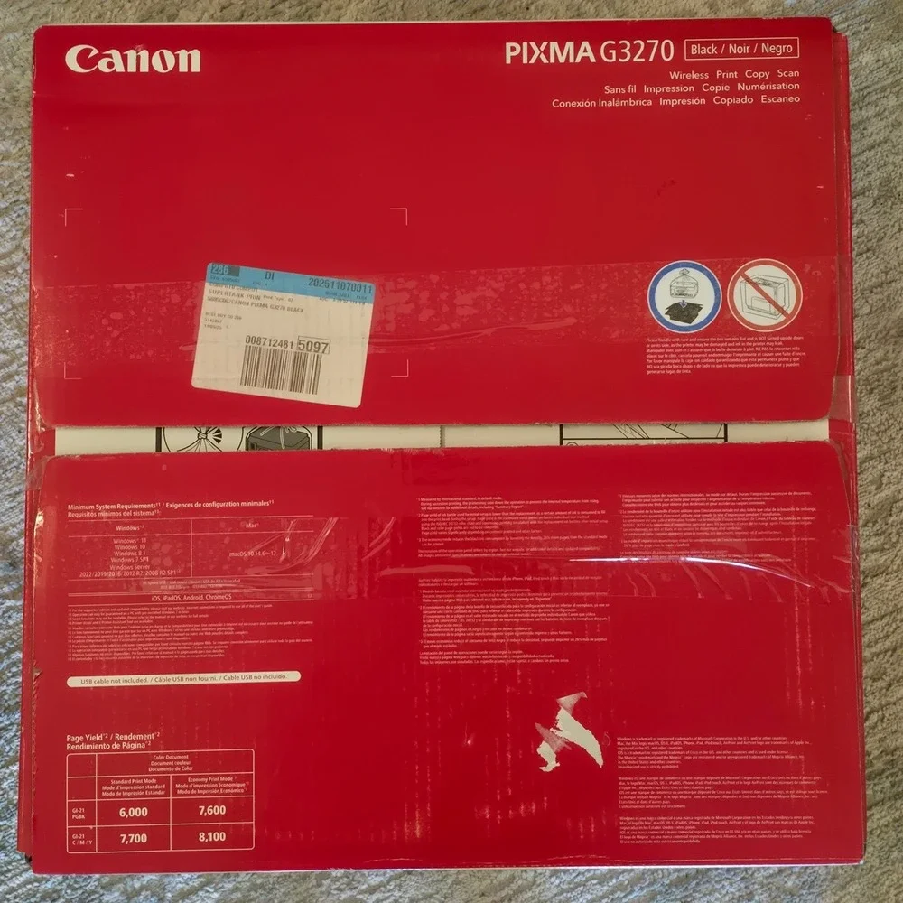 Canon PIXMA G3270 Wireless All-in-One MegaTank Printer Black 5805C002